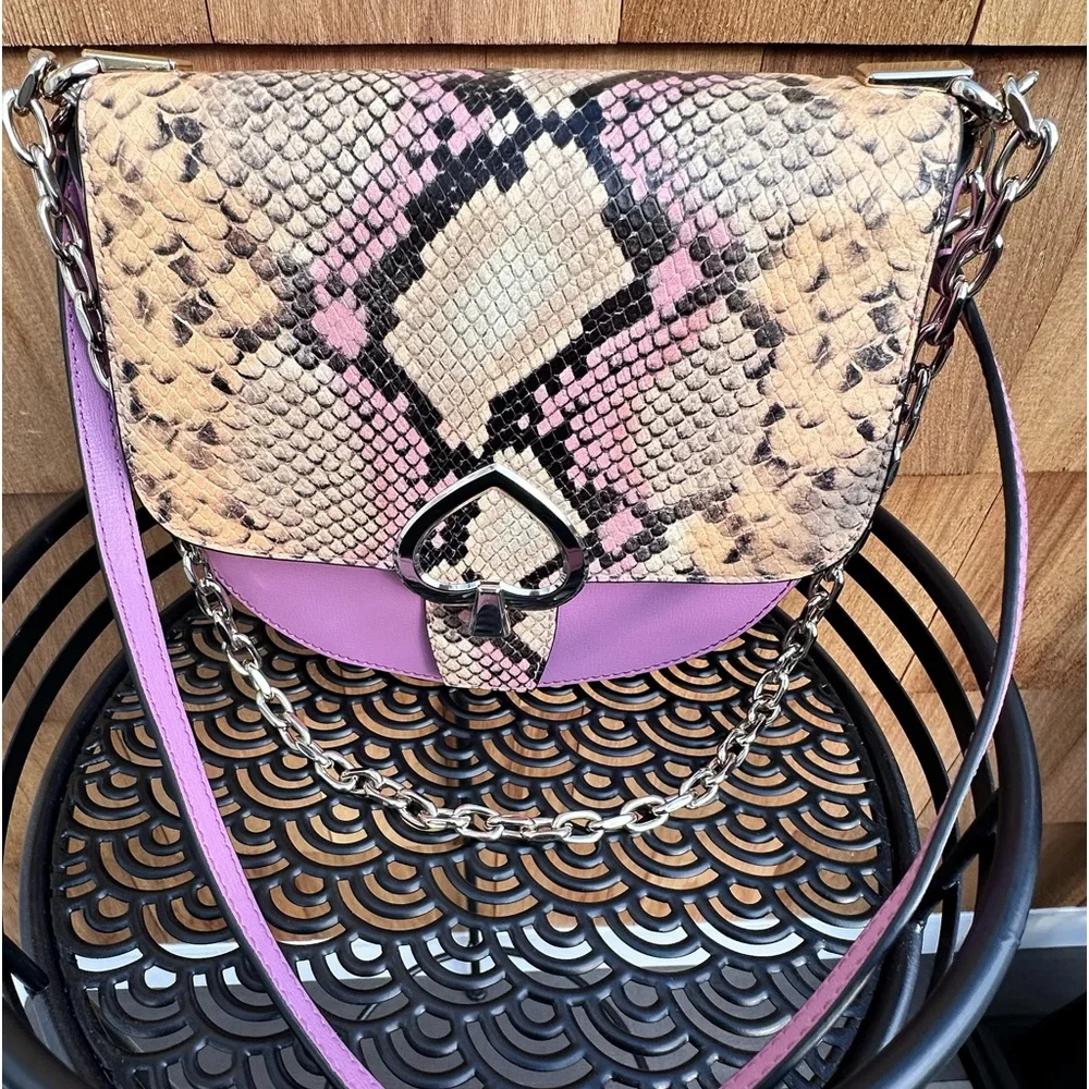 NWT! Kate ♠️ RARE!! SALE!!!!! Robyn Exotic Crossbody Saddle Bag - Picture 2 of 11